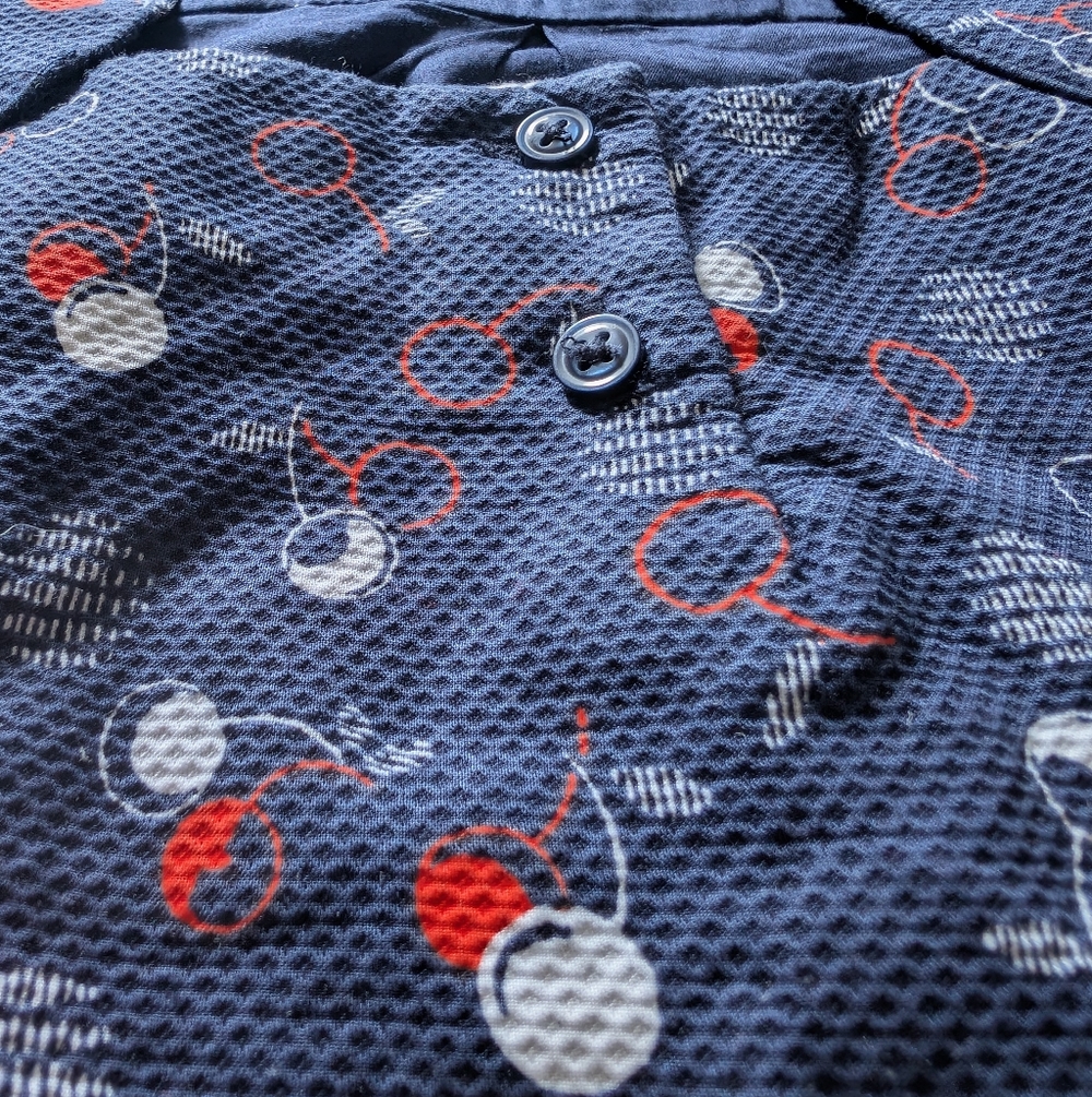 Janie and Jack Navy Dress with Red and White Cherries 4th Of July - Picture 4 of 4